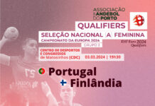 Seleção Nacional Feminina joga com a Finlândia em Matosinhos (EHF Euro 2024 Qualifiers)