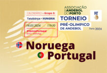 Noruega x Portugal amanhã para o Torneio Pré-Olímpico