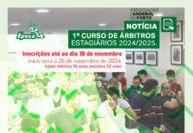 1º CURSO DE ÁRBITROS ESTAGIÁRIOS 2024/2025