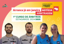 1º CURSO DE ÁRBITROS ESTAGIÁRIOS 24/25 EM JANEIRO