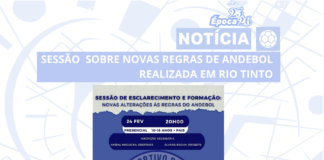 SESSÃO SOBRE NOVAS REGRAS DE ANDEBOL REALIZADA EM RIO TINTO